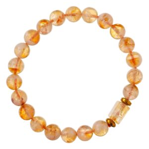 Citrine Tumbler Bracelet for Women Men's Gifts - Protection Healing Crystal Bracelet - 8mm Gemstone Beaded Adjustable