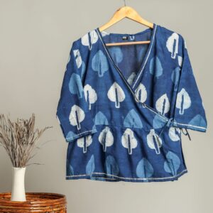 Handmade Block Print Cotton for Women ? Ethnic Floral Printed Top with Long Sleeves