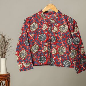 Handmade Block Print Cotton for Women ? Ethnic Floral Printed Top with Long Sleeves